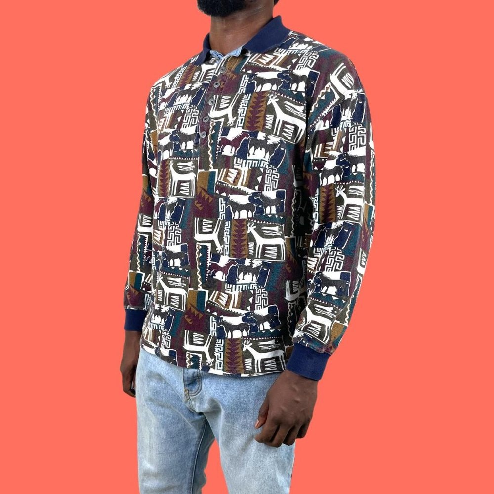 🔥Vintage 90’s Horse Print Shirt By Structure 🐎
